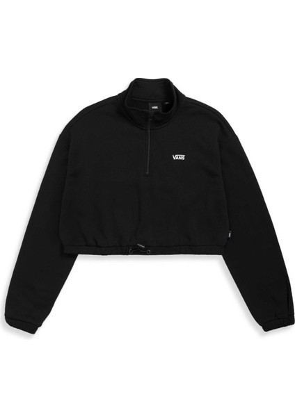 Left Chest Half Zip Fleece Siyah Sweatshirt