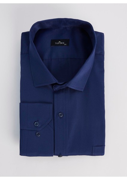 Erkek Big Size Büyük Beden Pamuklu Tek Cepli Saten Lacivert Gömlek fiyatları