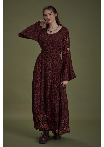 Siyah Defne Kayık Yaka Belden Bağlamalı Ispanyol Kol Kadın Elbise modelleri