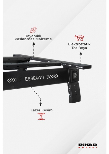 Isuzu D-Max Uyumlu Ledli Çadır Taşıyıcı Rollbar