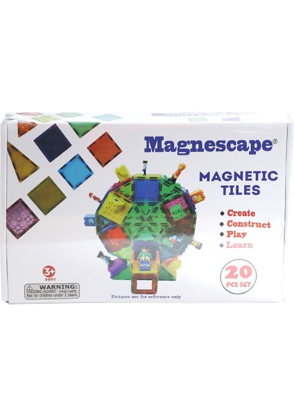 8820 Magnescape Manyetik Tiles 20 Parça -Başeltoys