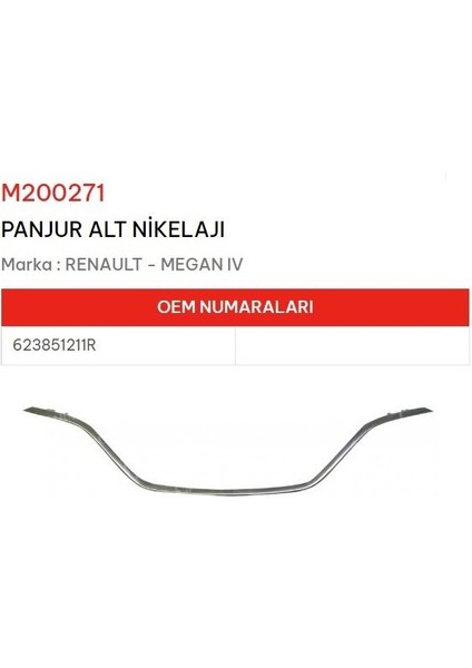 Panjur Alt Nikelajı Megane Iv