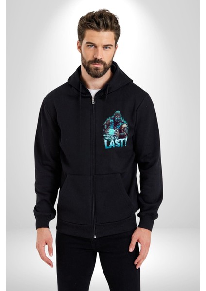 Sub Zero Mortal Kombat Bu Kavga Senin Sonun Olacak Kadın Erkek Siyah Kapüşonlu Fermuarlı Baskılı Hırka Sweatshirt