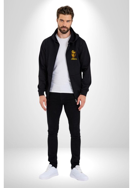 Dahmer Dizi Kadın Erkek Siyah Kapüşonlu Fermuarlı Baskılı Hırka Sweatshirt