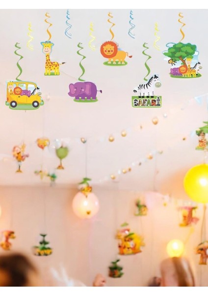 Safari Konseptli Tavan Sarkıt Süs Asılabilir Süs Doğum Günü Süsü fiyatları