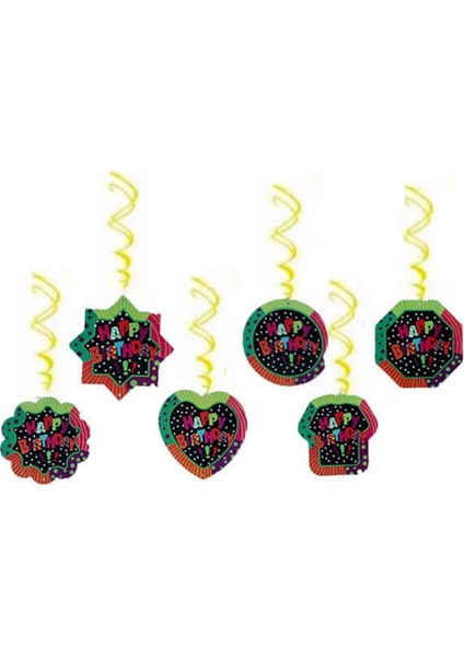 Happy Birthday Tavan Sarkıt Süsü Sarı