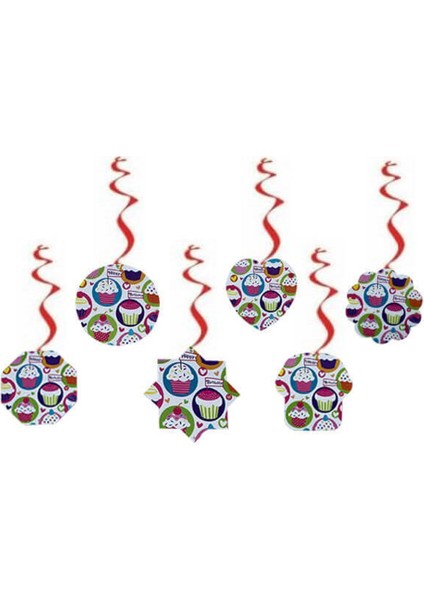 Cupcake Tavan Sarkıt Süsü Kırmızı