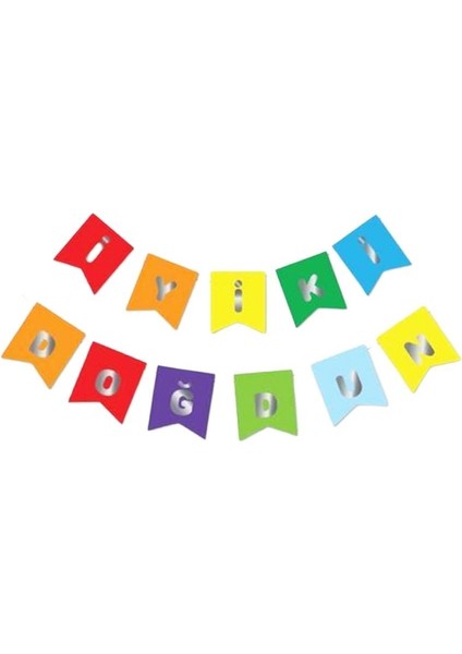 İyi Ki Doğdun Yazı Doğum Günü Banner Renkli Gümüş fiyatları