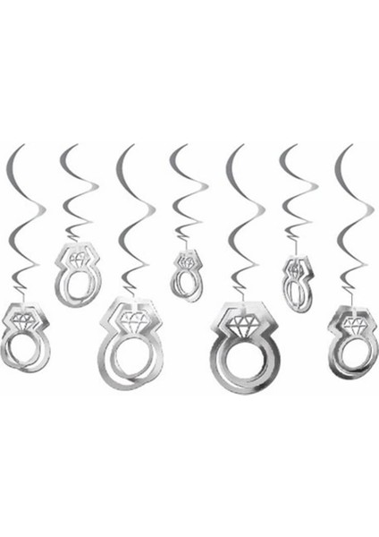 3D Yüzük Tavan Sarkıt Süsü Gümüş