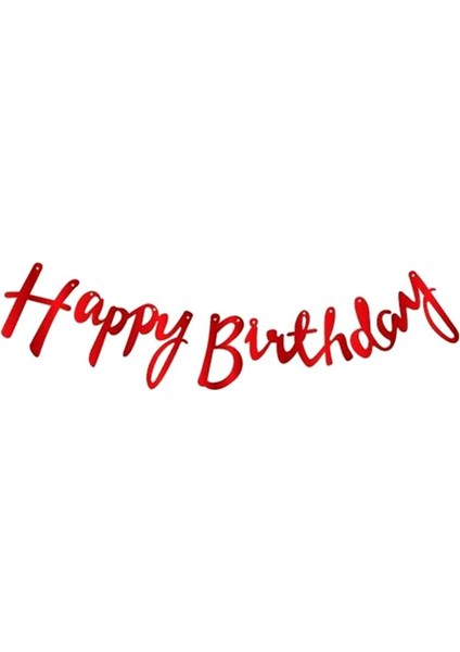 Happy Birthday Kaligrafi Banner Kırmızı fiyatları