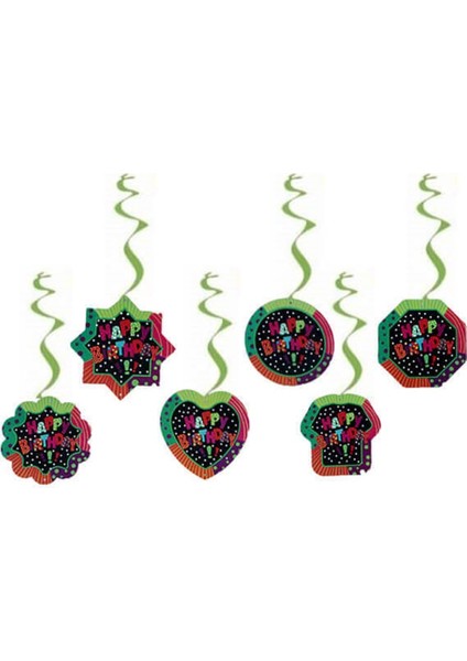 Happy Birthday Tavan Sarkıt Süsü Yeşil