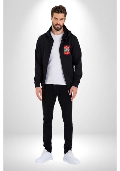 Basketbol Akira Sendoh Anime Slam Dunk Karakter Kadın Erkek Siyah Kapüşonlu Fermuarlı Baskılı Hırka Sweatshirt