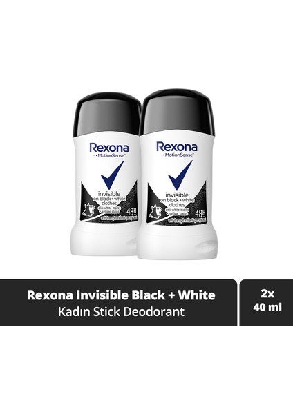 Motionsense Kadın Stick Deodorant Invisible On Black + White Clothes 40 ml X2