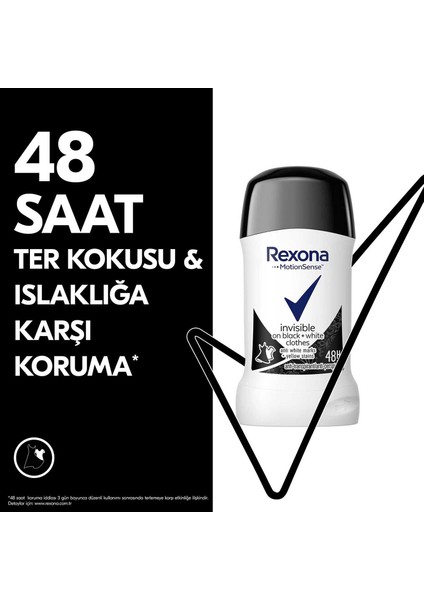 Motionsense Kadın Stick Deodorant Invisible On Black + White Clothes 40 ml X2