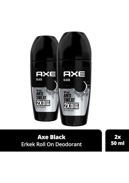 Erkek Roll On Deodorant Black 50 ml X2