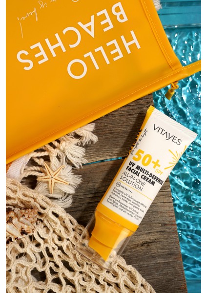 Spf 50 Çok Fonksiyonlu Yüz Güneş Kremi Mat Bitiş Yüksek Uv Koruma Anti-Aging & Nemlendirme