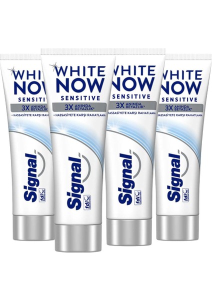 White Now Diş Macunu Sensitive Hassasiyete Karşı 75 ml X4