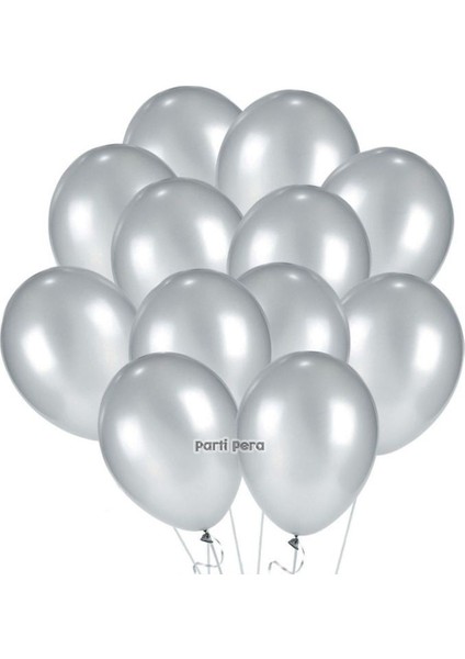 40 Adet Metalik Gümüş Balon Balon Buketi Doğum Günü Balon Zincir Seti