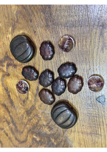 12 Adet Bambu ve Cam Delikli Boncuk Takı Seti