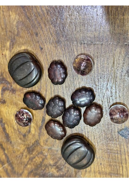 12 Adet Bambu ve Cam Delikli Boncuk Takı Seti