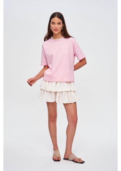 Bisiklet Yaka Basic Pembe T-Shirt fırsatları