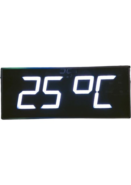 Sanec Dijital LED Duvar ve Masa Saati Derece ve Nem - Beyaz (Kasa Ölçüsü: 16X40 Cm)