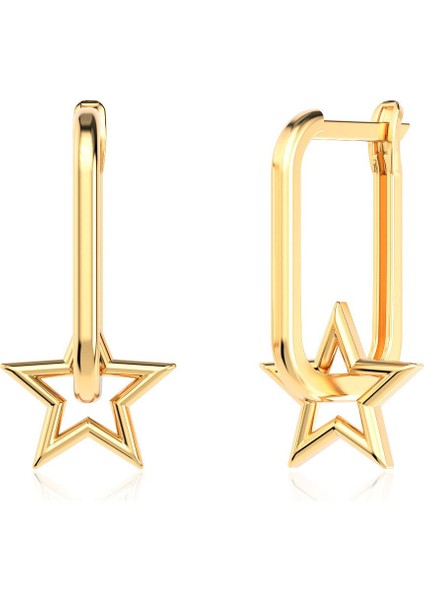 Omega Sade Yıldız Altın Kaplama Gümüş Küpe