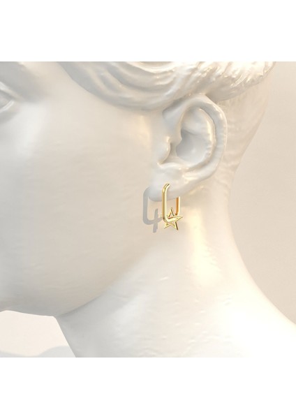 Omega Sade Yıldız Altın Kaplama Gümüş Küpe fiyatları