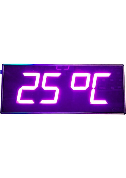 Sanec Dijital LED Duvar ve Masa Saati Derece ve Nem - Mor (Kasa Ölçüsü: 16X40 Cm)