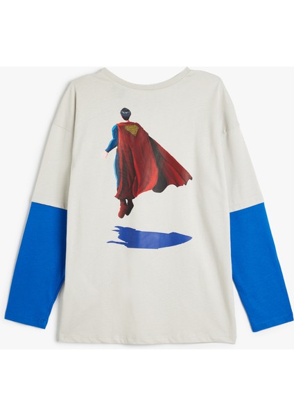 Superman Tişört Lisanslı Bisiklet Yaka Uzun Kollu Pamuklu fiyatları