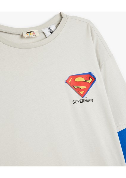 Superman Tişört Lisanslı Bisiklet Yaka Uzun Kollu Pamuklu modelleri