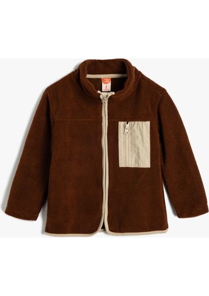 Polar Ceket Fermuarlı Paraşüt Kumaş Detaylı Pamuklu