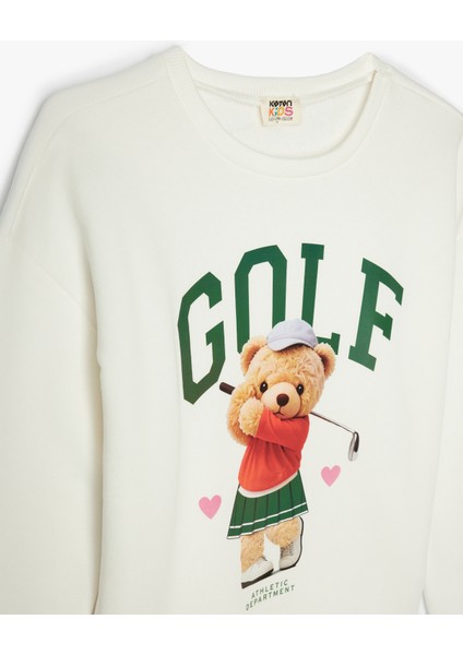 Sweatshirt Ayıcık Baskılı Uzun Kollu Bisiklet Yaka modelleri