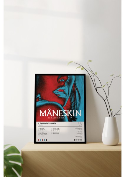 Maneskin Il Ballo Della Vita Çerçevesiz Spotify Barkodlu Albüm Poster