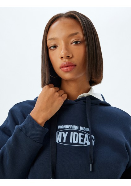 Arkası Baskılı Sweatshirt Kapüşonlu Şardonlu Rahat Kalıp fiyatları