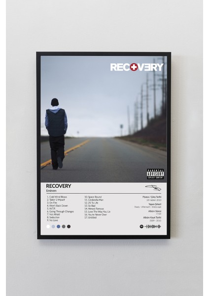 House Gorgeous Eminem Recovery Çerçevesiz Spotify Barkodlu Albüm Poster