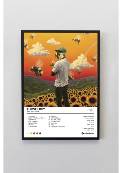 Tyler The Creator Flower Boy Çerçevesiz Spotify Barkodlu Albüm Poster