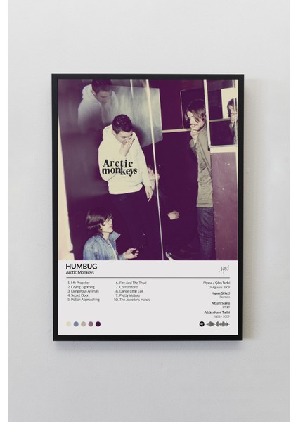 Arctic Monkeys Humbug Çerçevesiz Spotify Barkodlu Albüm Poster