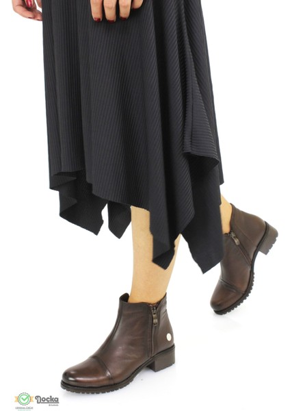 Kadın Deri Bağcıksız Düz Taban Klasik Bot M25/KB1405 modelleri