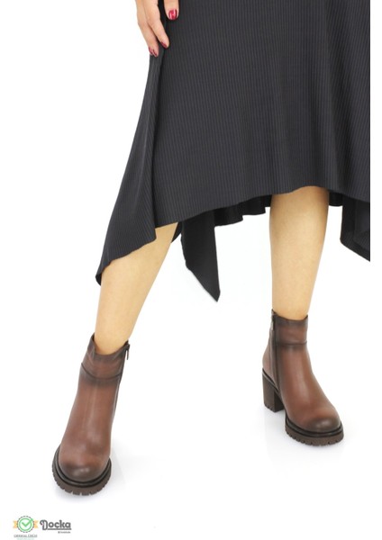 Kadın Deri Bağcıksız Kalın Platform Topuklu Klasik Bot M25/KB1340 modelleri