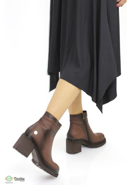 Kadın Deri Bağcıksız Kalın Platform Topuklu Klasik Bot M25/KB1340 indirimleri