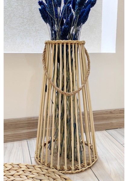 Tekno Trust Bambu Çubuk Uzun Halatlı Dekoratif Vazo 35 cm