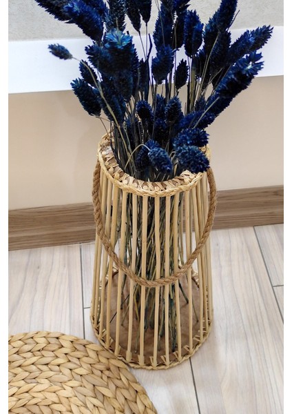 Tekno Trust Bambu Çubuk Uzun Halatlı Dekoratif Vazo 35 cm