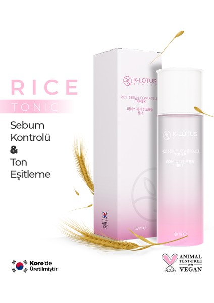 Sebum Kontrolü, Ölü Deriden Arındırma, Akne Kontrolü Etkili Rice Sebum Kontrol Tonik 150ML modelleri