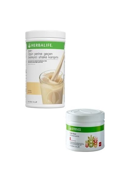 Vanilyalı Shake 1 Adet ve Multi-Fiber Multi-Fiber Lifli ve Elma Aromalı Içecek Tozu 204GR