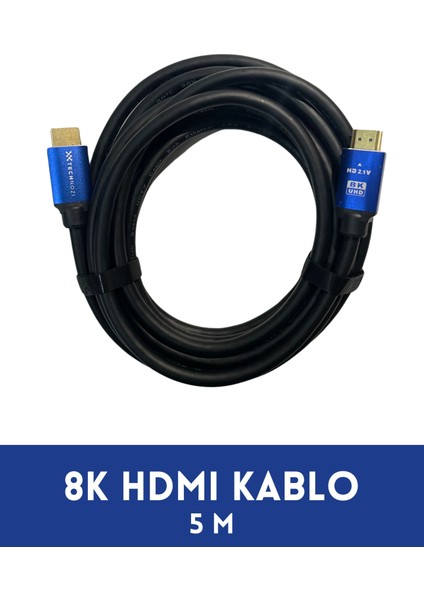 Hdtv Premium 8k Ultra Hd HDMI 2.0 Ses ve Görüntü Kablosu 5 Metre