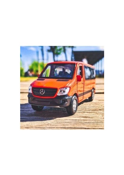1:38 Mercedes Sprinter Bus Çek Bırak Minibüs Ön Kapılar Açılabilir Kırmızı Renk