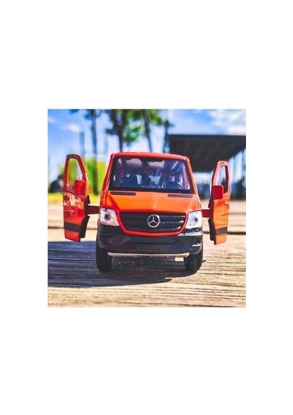 1:38 Mercedes Sprinter Bus Çek Bırak Minibüs Ön Kapılar Açılabilir Kırmızı Renk modelleri