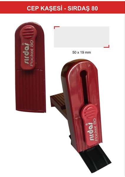 Cep Kaşesi Sırdaş 80 Bordo (Kapak Sabit) 50X19 Mm. Baskı Alanı