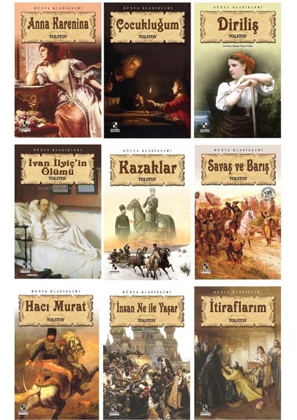Savaş ve Barış - Diriliş - Çocukluğum - Kazaklar - Hacı Murat - 9 Kitap